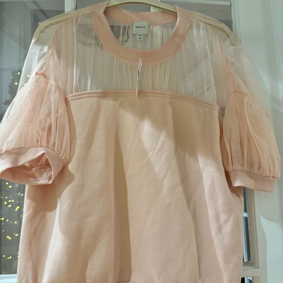 Maeve Pink Puff Sleeve Sweatshirt - XL - Picture 4 of 8